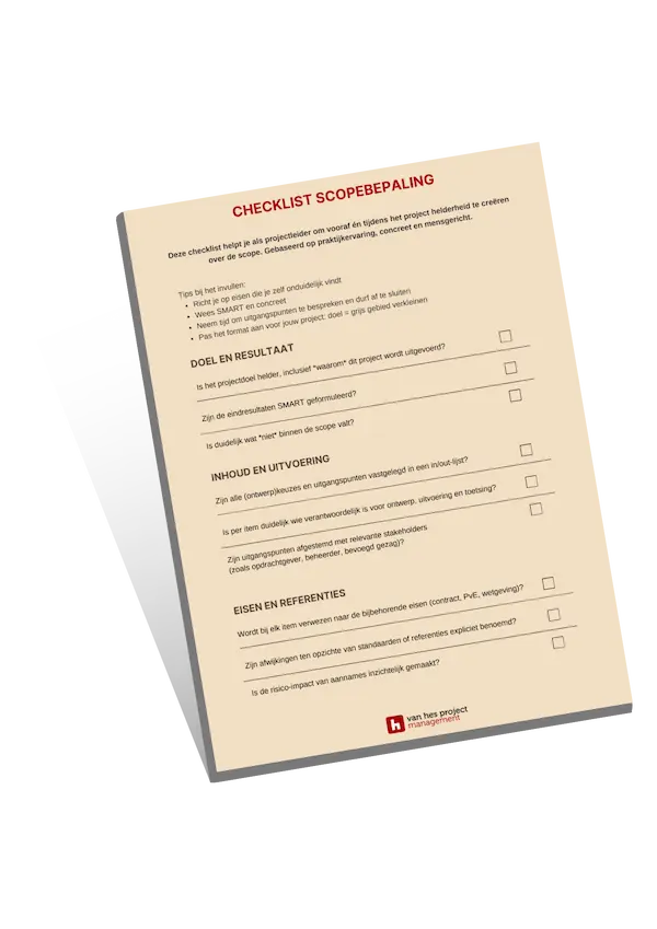Download gratis Checklist Scopebepaling voor projectleiders